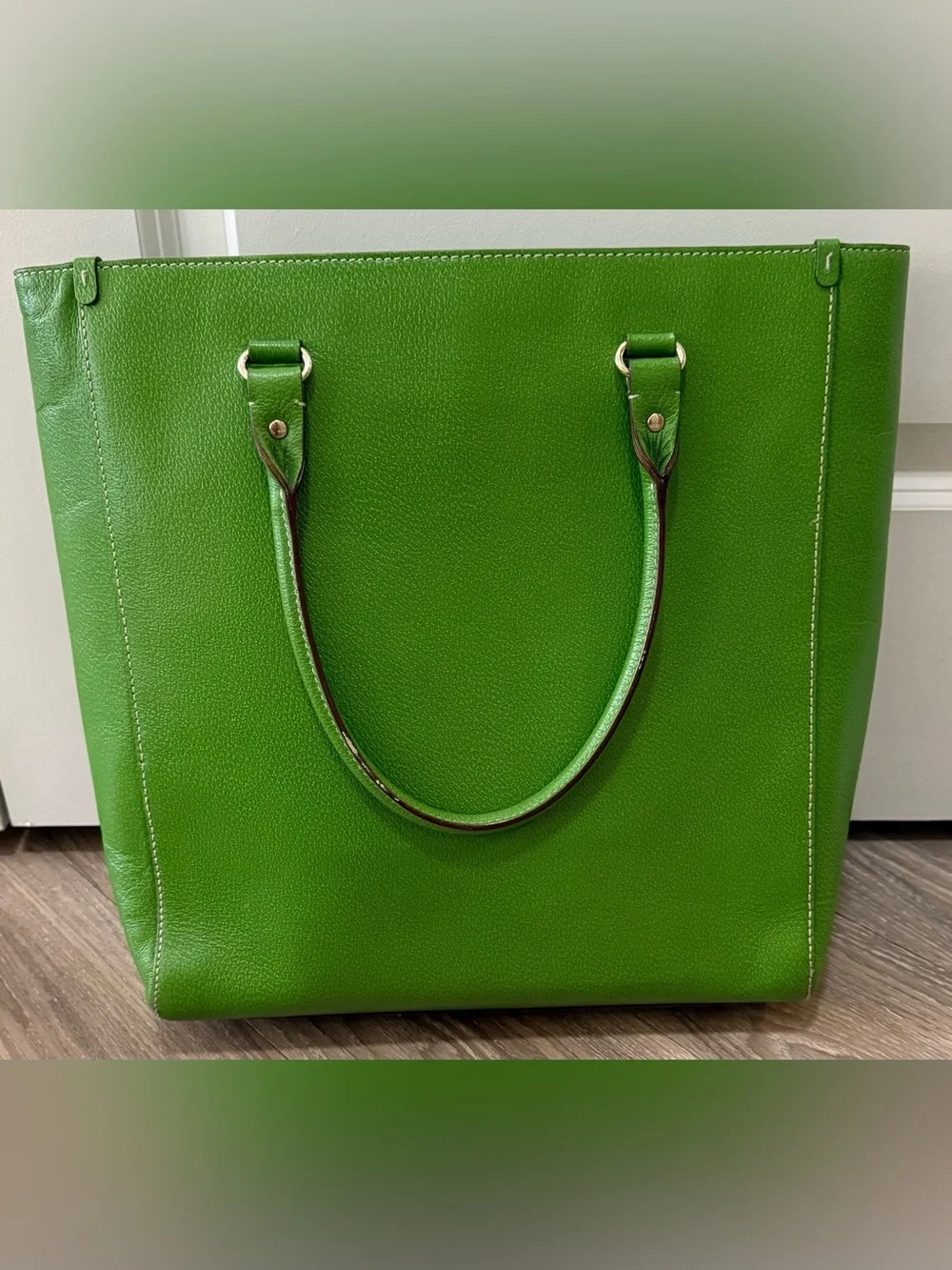 Kate Spade Kelly Green Leather Tote Vintage